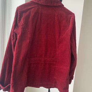 red/maroon corduroy blazer